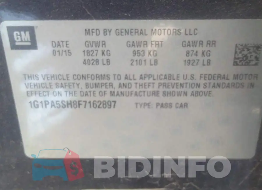1G1PA5SH8F7162897 Photo# 9