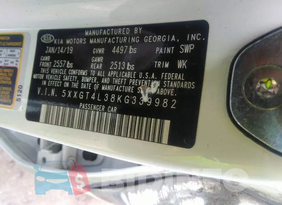 5XXGT4L38KG339982 Photo# 9