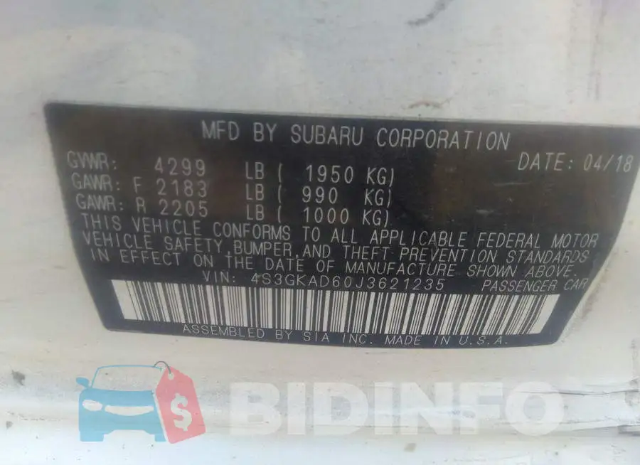 4S3GKAD60J3621235 Photo# 9