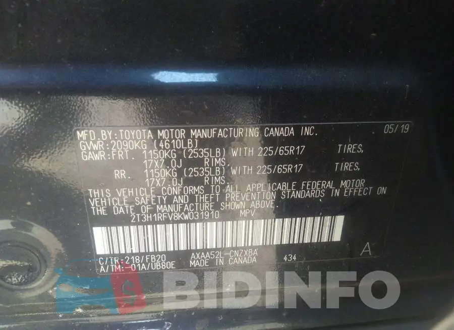 2T3H1RFV8KW031910 Photo# 9