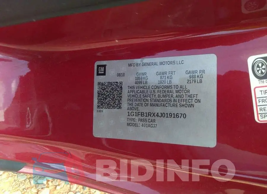 1G1FB1RX4J0191670 Photo# 9