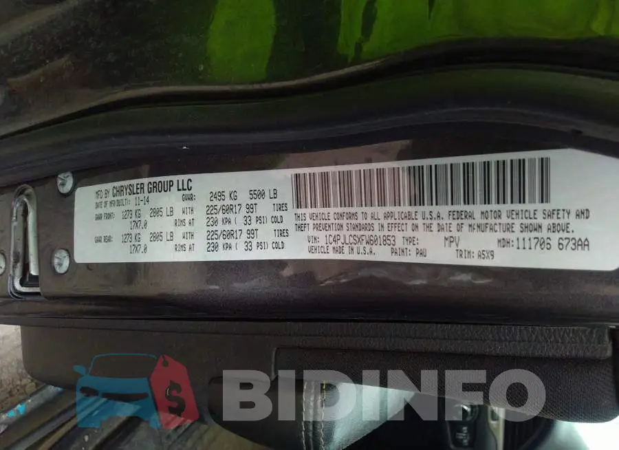 1C4PJLCSXFW601853 Photo# 9
