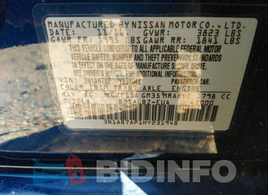 3N1AB7AP1HY231948 Photo# 9