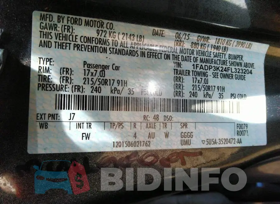 1FADP3K24FL323204 Photo# 9