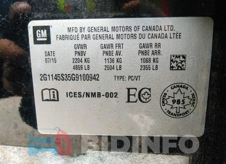 2G1145S35G9100942 Photo# 9