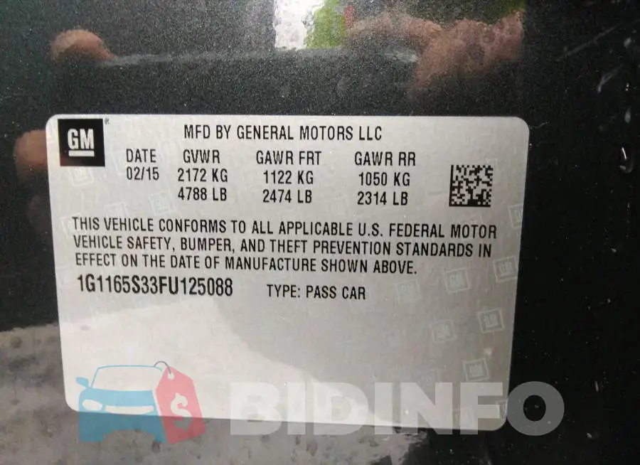 1G1165S33FU125088 Photo# 9