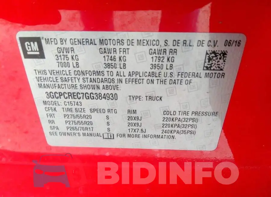 3GCPCREC7GG384930 Photo# 9