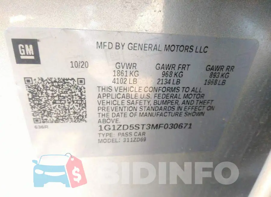 1G1ZD5ST3MF030671 Photo# 9