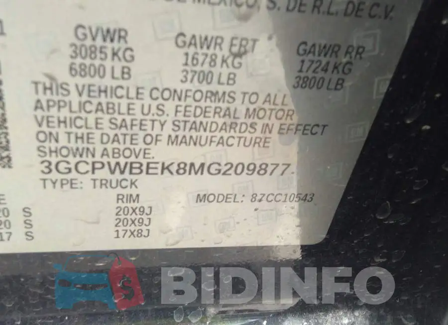 3GCPWBEK8MG209877 Photo# 9