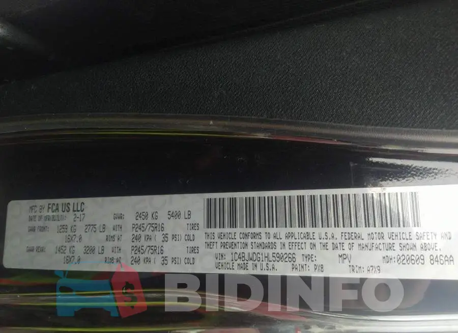 1C4BJWDG1HL590266 Photo# 9