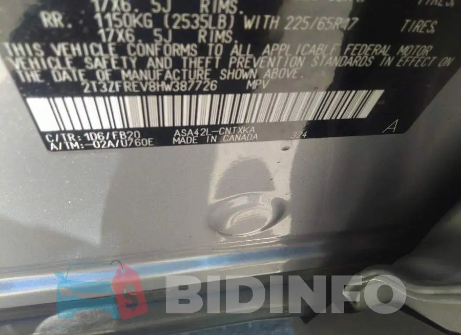 2T3ZFREV8HW387726 Photo# 9