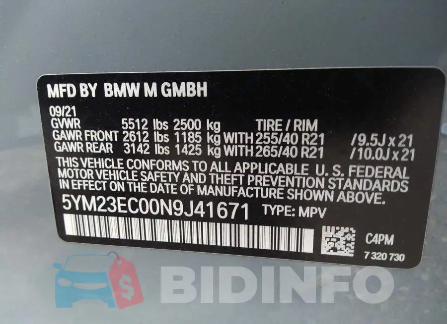 5YM23EC00N9J41671 Photo# 9