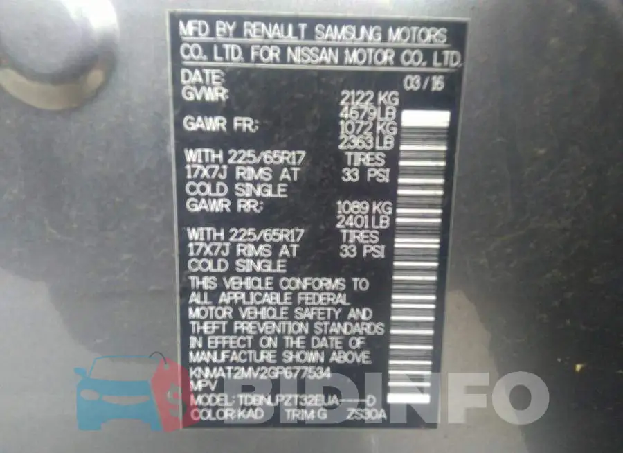 KNMAT2MV2GP677534 Photo# 9