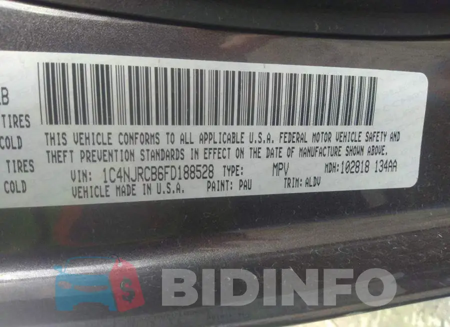 1C4NJRCB6FD188528 Photo# 9