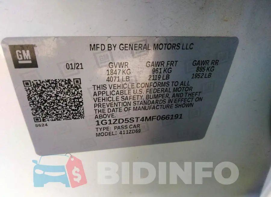 1G1ZD5ST4MF066191 Photo# 9