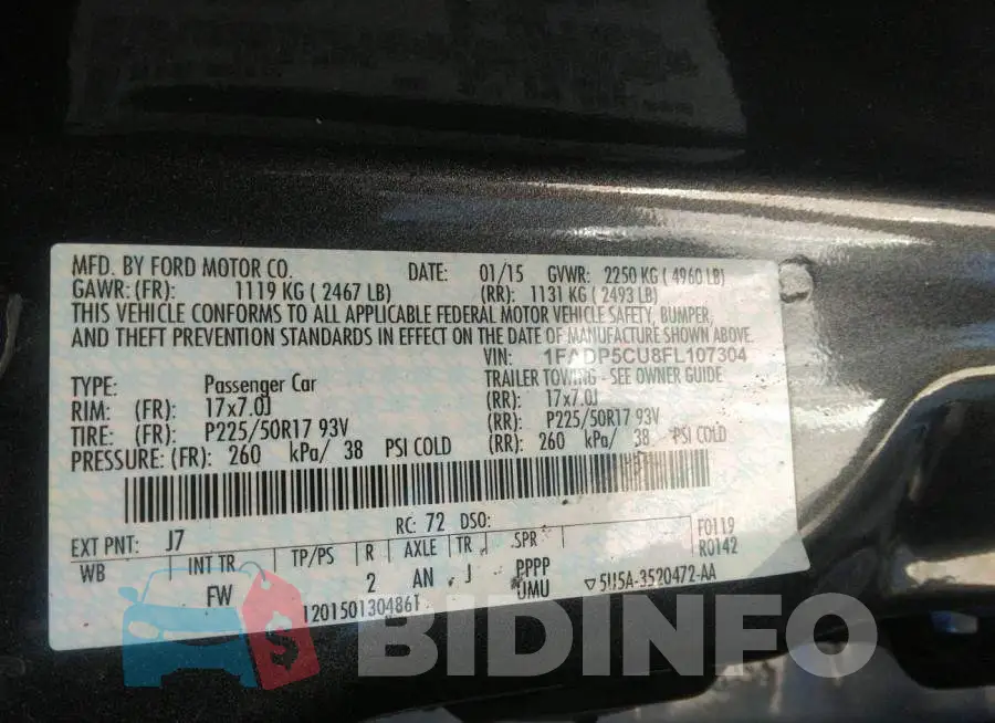 1FADP5CU8FL107304 Photo# 9