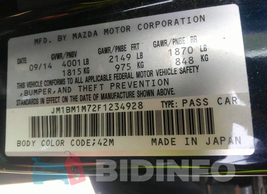 JM1BM1M72F1234928 Photo# 9