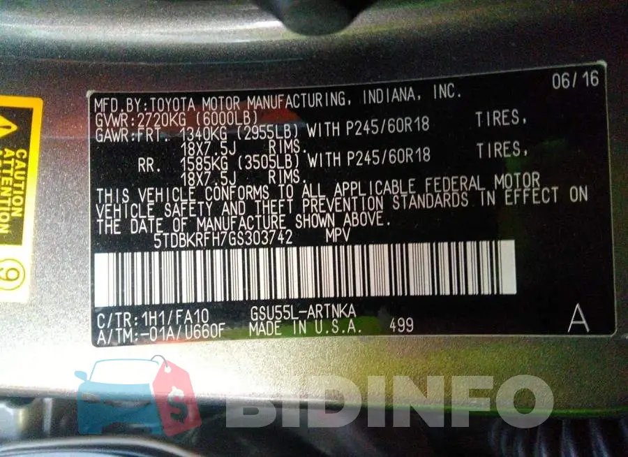 5TDBKRFH7GS303742 Photo# 9