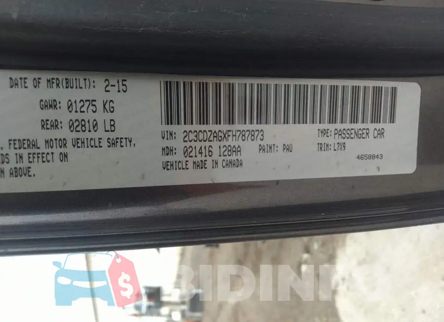 2C3CDZAGXFH787873 Photo# 9