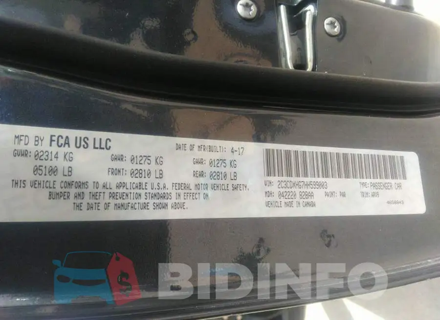 2C3CDXHG7HH599003 Photo# 9