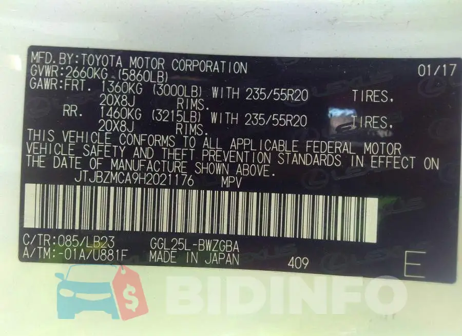 JTJBZMCA9H2021176 Photo# 9