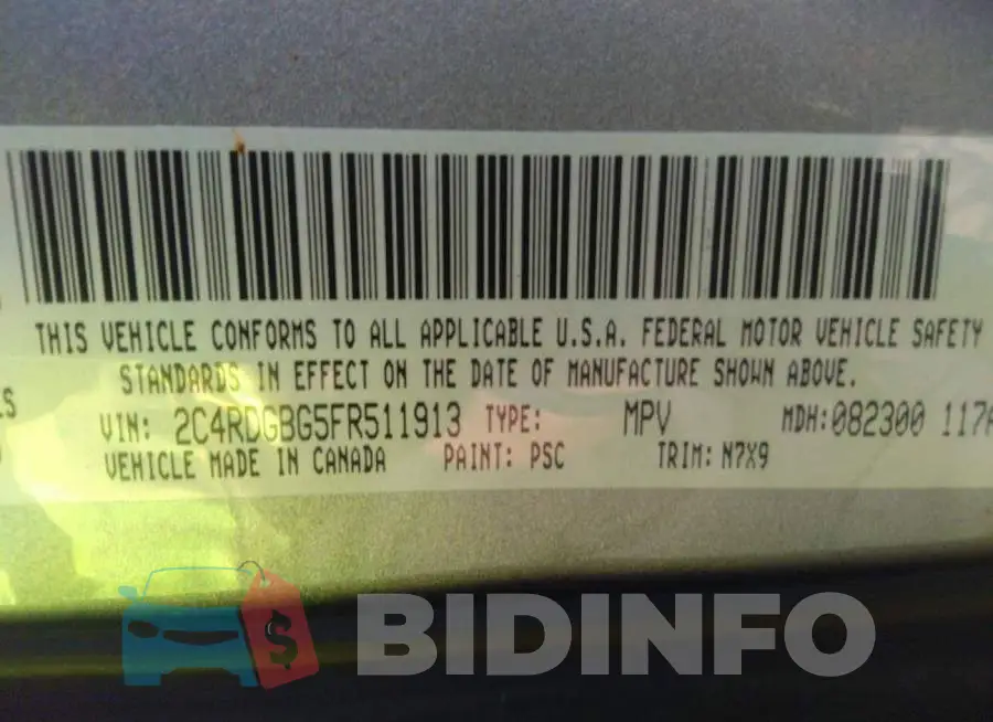 2C4RDGBG5FR511913 Photo# 9