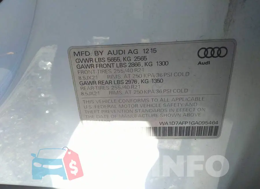 WA1D7AFP1GA095464 Photo# 9