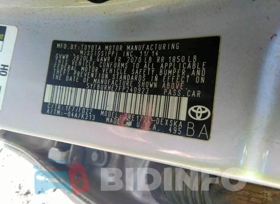 5YFBURHE7FP240923 Photo# 9