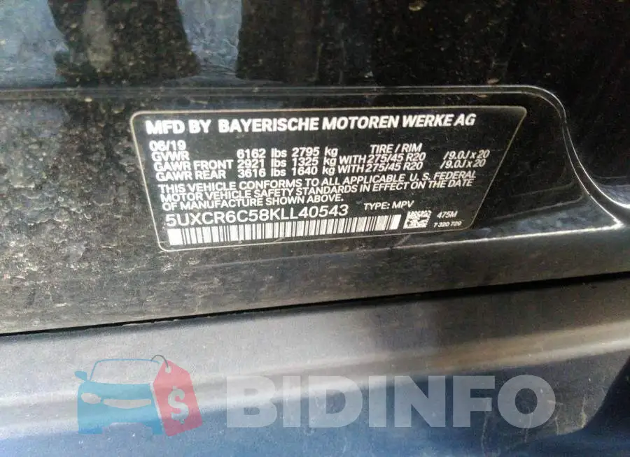 5UXCR6C58KLL40543 Photo# 9