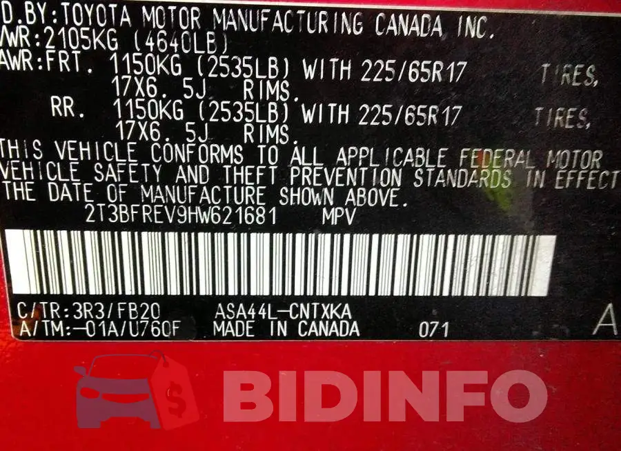 2T3BFREV9HW621681 Photo# 9