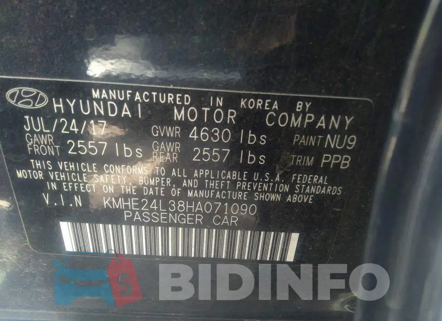 KMHE24L38HA071090 Photo# 9