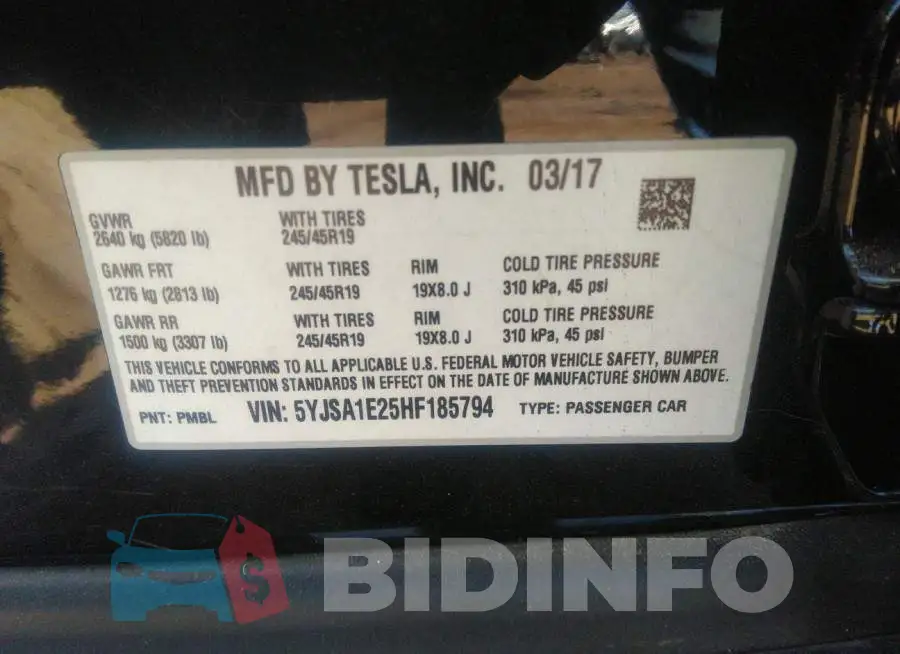 5YJSA1E25HF185794 Photo# 9