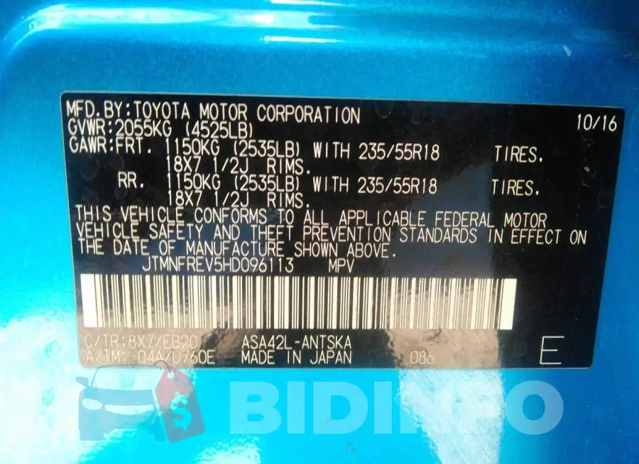 JTMNFREV5HD096113 Photo# 9