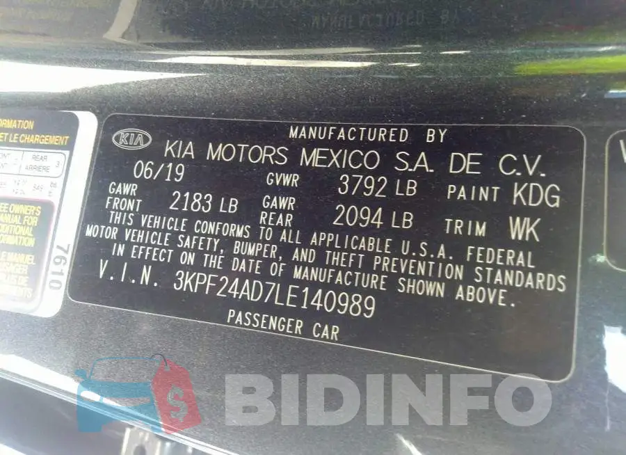 3KPF24AD7LE140989 Photo# 9