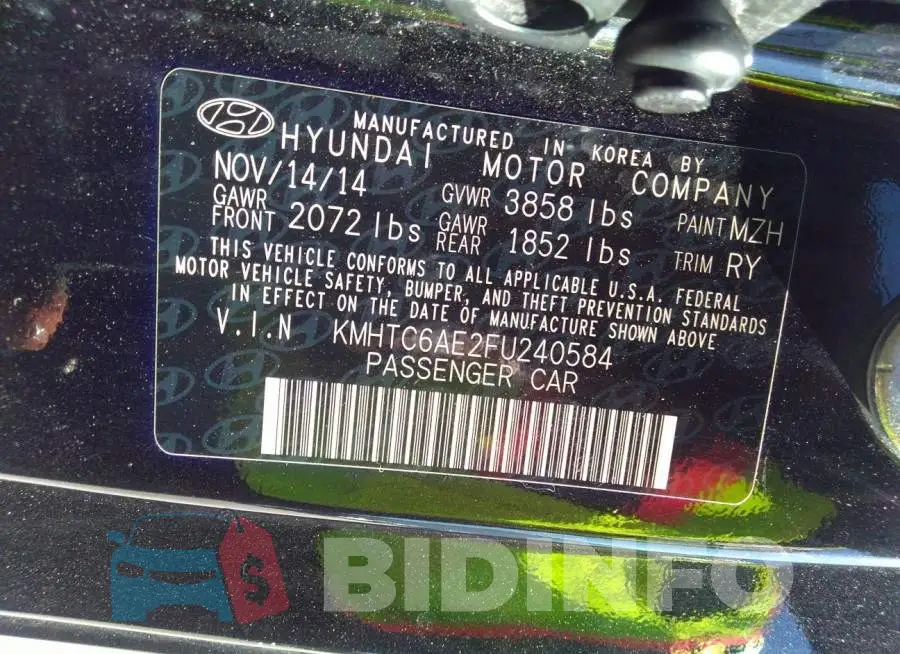 KMHTC6AE2FU240584 Photo# 9