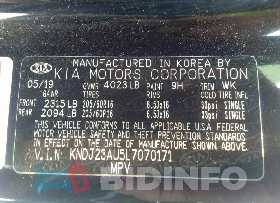 KNDJ23AU5L7070171 Photo# 9