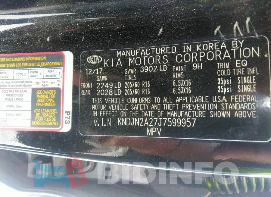 KNDJN2A27J7599957 Photo# 9