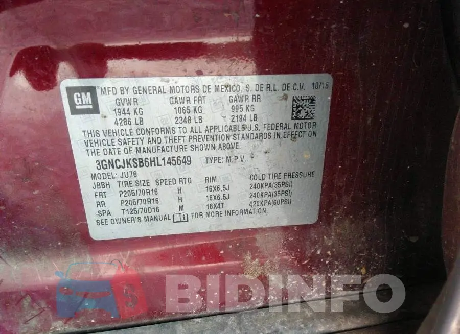 3GNCJKSB6HL145649 Photo# 9