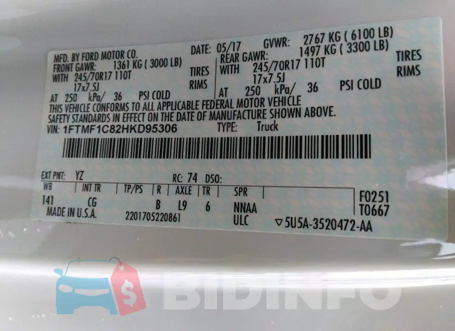 1FTMF1C82HKD95306 Photo# 9
