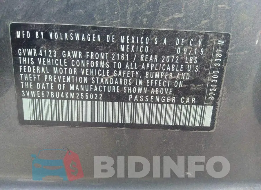 3VWE57BU4KM255022 Photo# 9