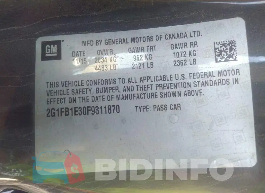 2G1FB1E30F9311870 Photo# 9