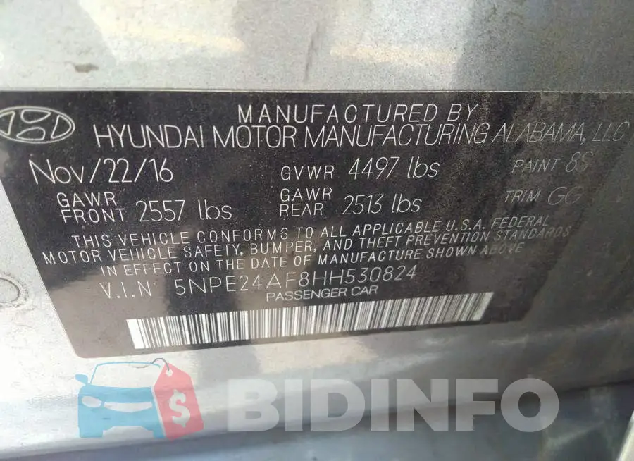 5NPE24AF8HH530824 Photo# 9