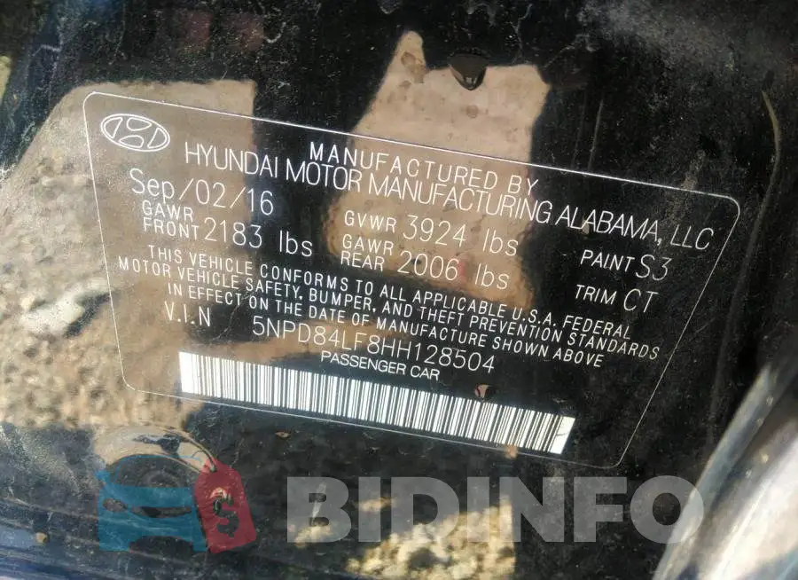 5NPD84LF8HH128504 Photo# 9