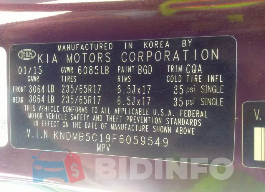 KNDMB5C19F6059549 Photo# 9