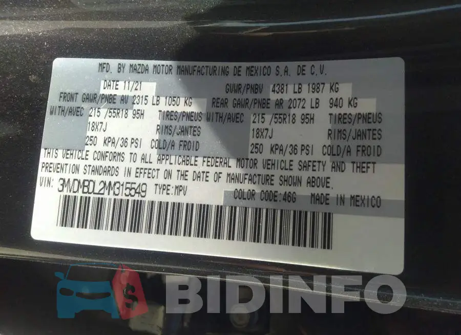 3MVDMBDL2MM315549 Photo# 9