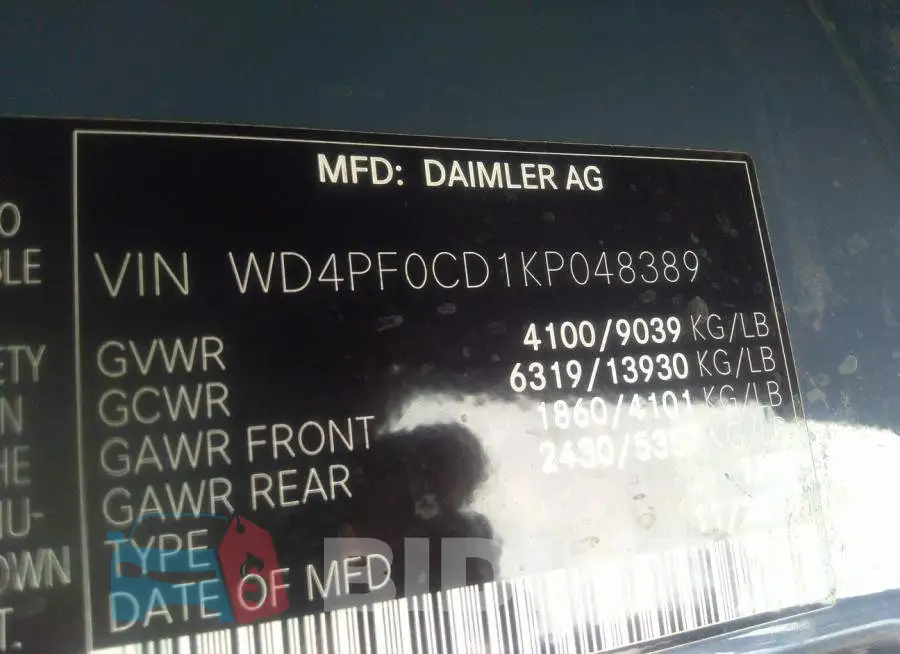 WD4PF0CD1KP048389 Photo# 9