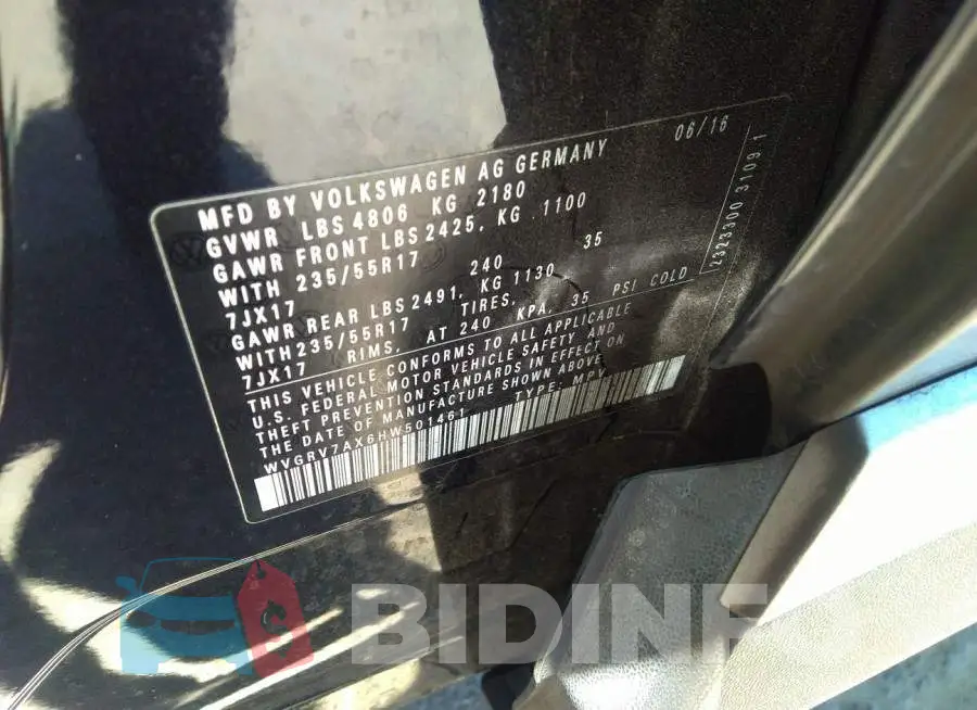 WVGRV7AX6HW501461 Photo# 9