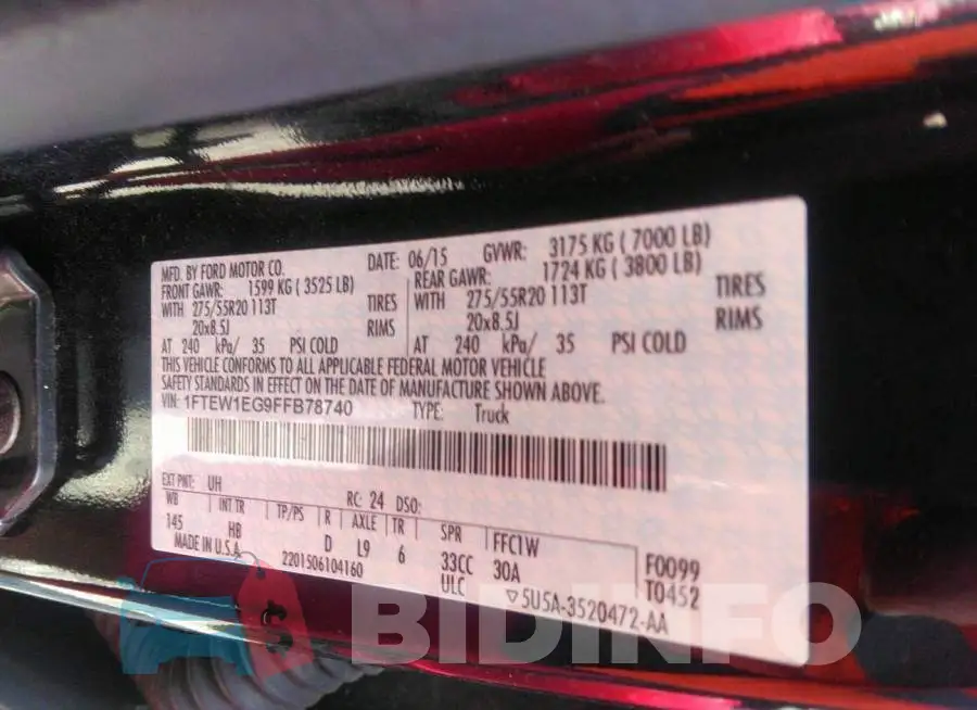1FTEW1EG9FFB78740 Photo# 9