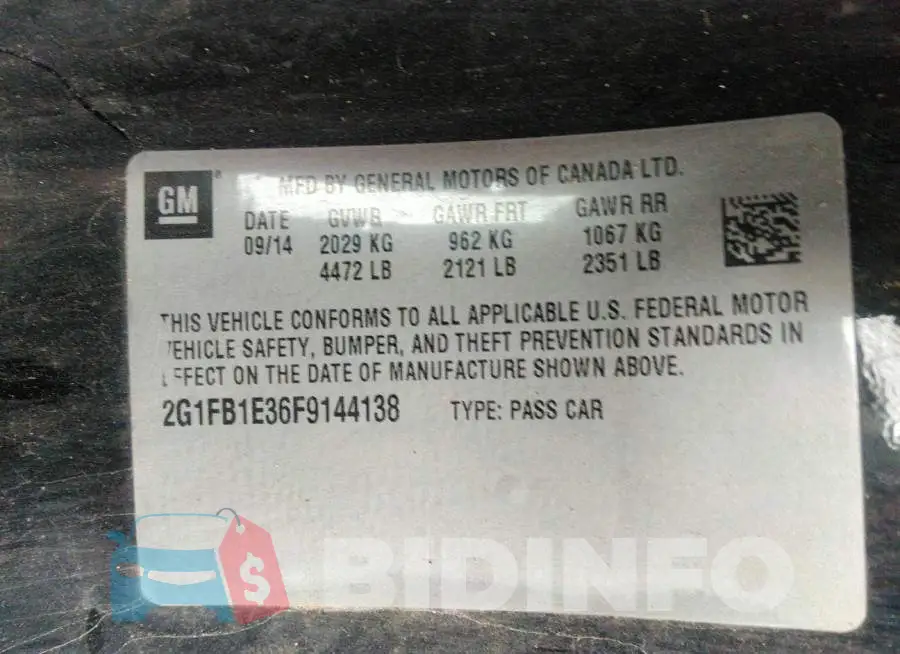 2G1FB1E36F9144138 Photo# 9