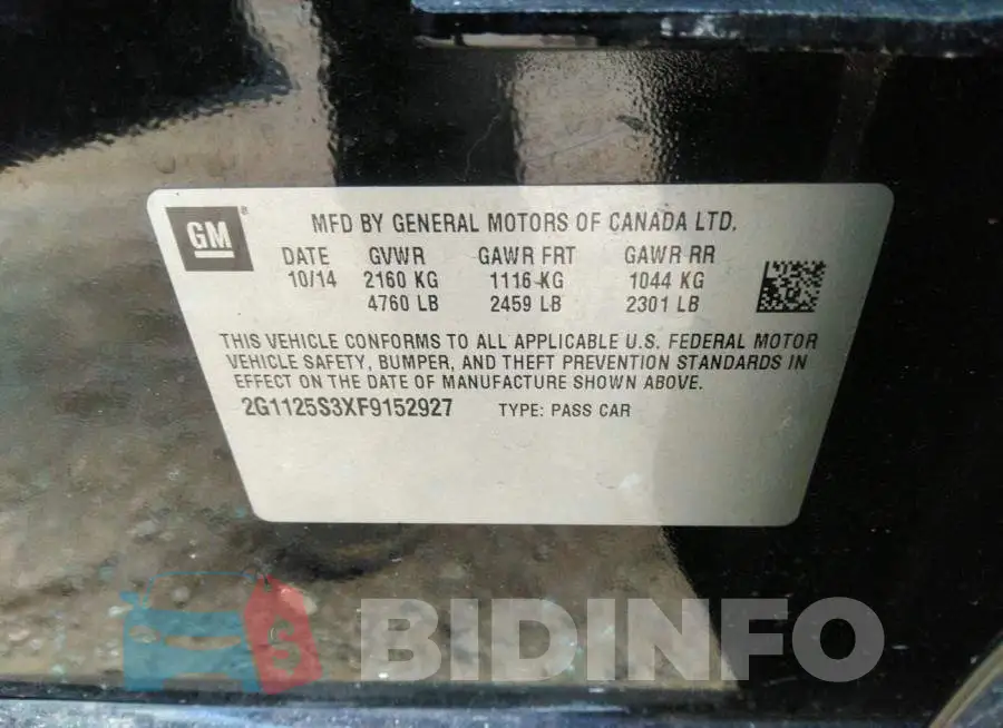 2G1125S3XF9152927 Photo# 9